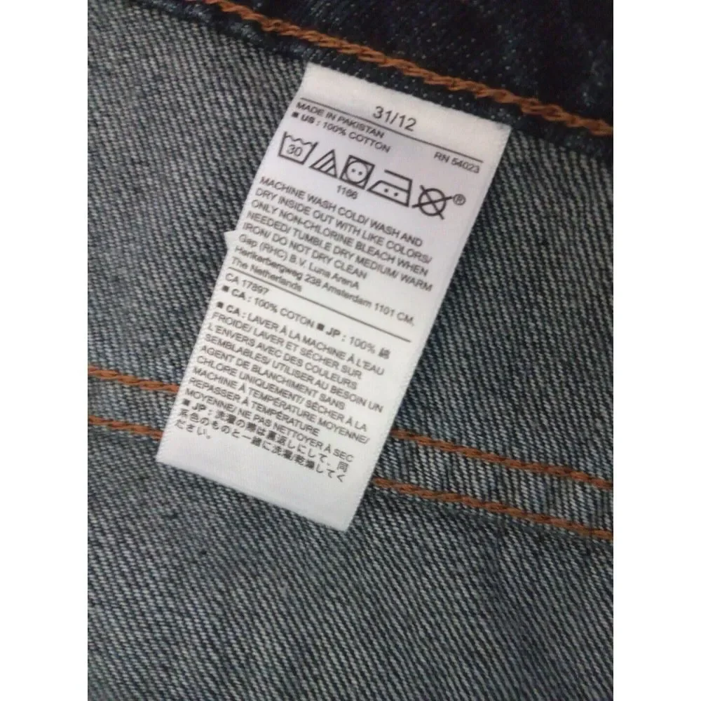 Banana Republic Navy Blue Jeans Mens 36X40‎ Inseam 29 Tapered Fit Athleisure
